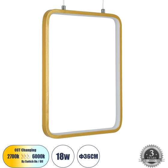 GloboStar Neroba ��������� ������ Linear Design Led Cct 18W 1980lm 360� Ac 220-240V - �������� �������� ���� �������� On/Off All In One ����� 6000k+������ 4500k+����� 2700k �29 x �2 x �36cm - ����� �������� - 3 Years Warranty - (61305)