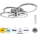 GloboStar ROYAL-R ��������� ������ Design Led Cct 135W 16200lm 360 Ac220-240V �������� �������� ���� ���������������� All In One ����� 6000k+������ 4500k+����� 2700k Dimmable �80.5 x �59 x �12cm - ����� ������ - 3 Years Warranty - (61324)
