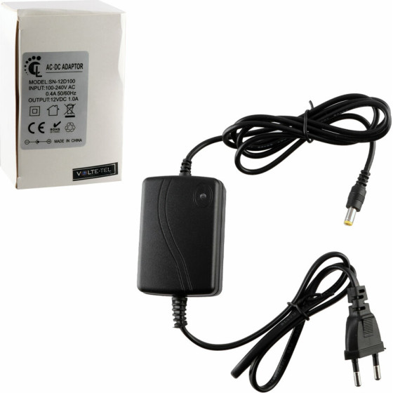 Volte-Tel Universal ����������o Desktop 12V 1A Dc Connector 5,5X2,1mm Me LED - (5205308328558)