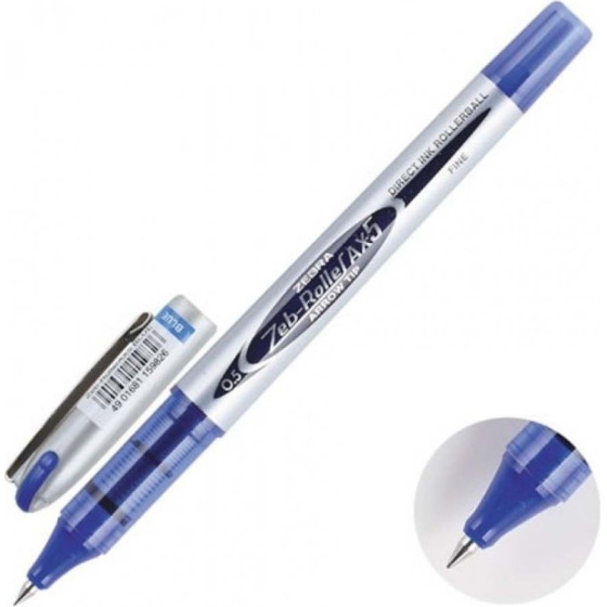 Zebra AX5 Zebroller Silver Rollerpen 0,5mm Blue - (ZB-15982Z) - (4901681104727)