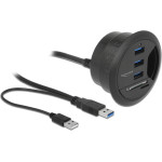 DeLock Usb Hub 3x USB, Micro Sd & SD, 5Gbps, 60/80mm, ����� - (62869)