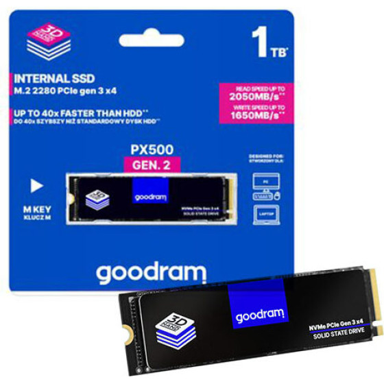GoodRAM M2 GEN2 2280 Pcie 3x4 1TB PX500 - (SSDPR-PX500-01T-80-G2)