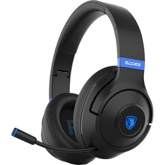 Sades Gaming Headset Whisper, Wireless & wired, multiplatform, BT, ����� - (SA-205-BK)