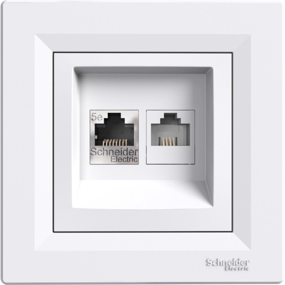 Schneider Electric ��������� ����� ������� RJ45 & RJ12 Asfora - (EPH4900121)