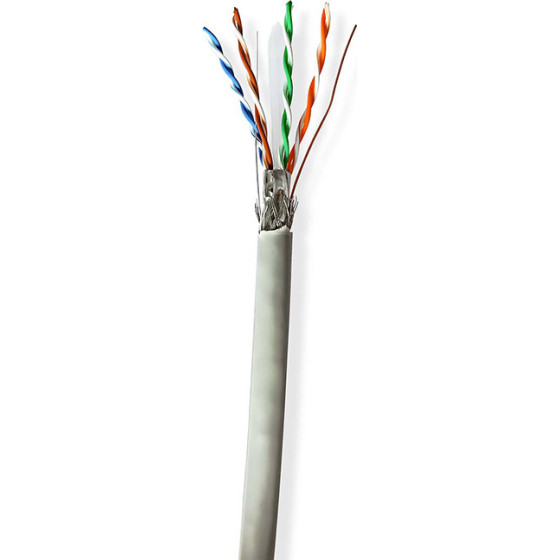 Nedis CCBG8524GY100S Network Cable Roll CAT6 S/Ftp 100.0m Indoor GREY