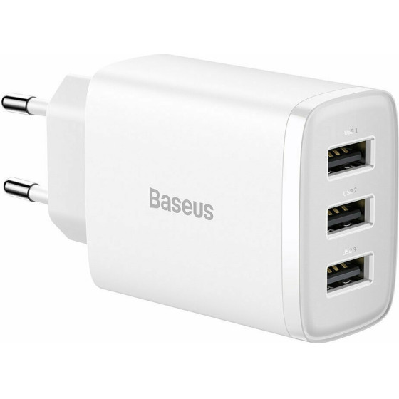 Baseus ��������� ����� ������� �� 3 ����� USB-A 17W ������ - (CCXJ020102)