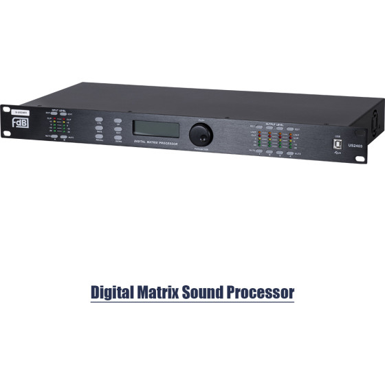 GloboStar Fdb US2403 Audio Processor - �������������� ������������ ���� 2in & 4oUt - 32-Bit Dsp Sharc Processor - Frequency Response 20Hz-20KHz DR115DBu - Ac 220V/50-60Hz - IP20 - ����� - �48.2 x �20.5 x �4.4cm - (98020)