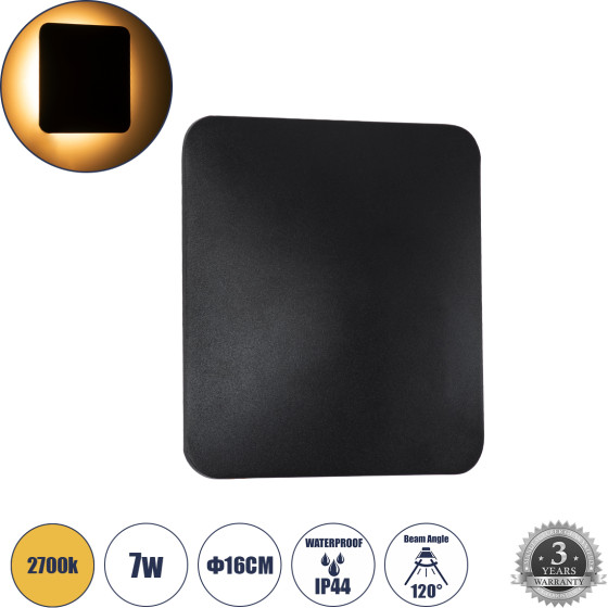 GloboStar HELIO-S ��������� ������ - ������ �������������� �������� ���������� ����� Led 7W 805lm 120� x 360� Ac 220-240V ��������� IP65 �16 x �5 x �16cm - ����� ����� 2700K - ����� - ��������� - Bridgelux Chip - 3 Years Warranty - (60662)