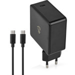Nedis WCPD65W100BK Wall Charger 3.0 / 3.25A Number Of OUTPUT:1xUSB-C 2.00m MAX. Output POWER: 65W
