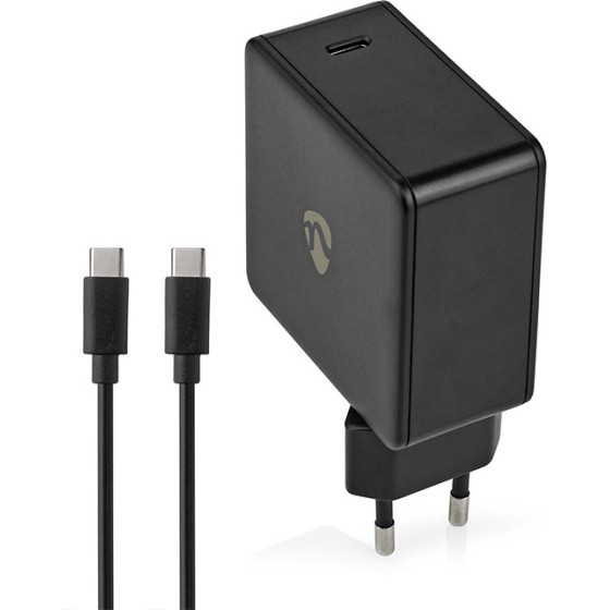 Nedis WCPD65W100BK Wall Charger 3.0 / 3.25A Number Of OUTPUT:1xUSB-C 2.00m MAX. Output POWER: 65W