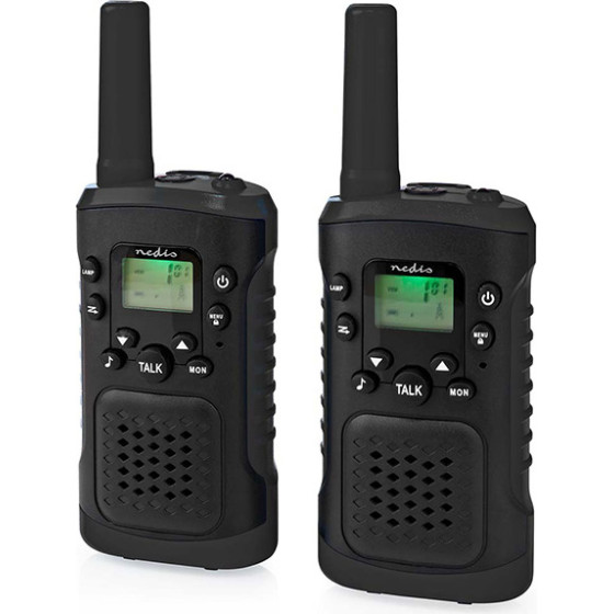 Nedis WLTK0610BK WALKIE-Talkie Set 2 Handsets Up To 6KM Frequency CHANNELS: 8 Ptt / Vox BLACK