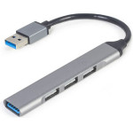 Gembird 4-Port Usb Hub (USB3X1 - USB2X3 PORTS) Silver - (UHB-U3P1U2P3-02)
