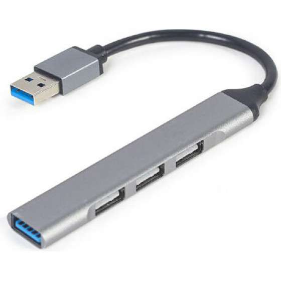 Gembird 4-Port Usb Hub (USB3X1 - USB2X3 PORTS) Silver - (UHB-U3P1U2P3-02)