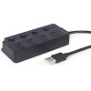 Gembird Usb 2.0 4-Port Hub With Switches Black - (UHB-U2P4P-01)