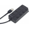 Gembird Usb 2.0 4-Port Hub With Switches Black - (UHB-U2P4P-01)