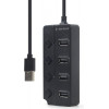 Gembird Usb 2.0 4-Port Hub With Switches Black - (UHB-U2P4P-01)
