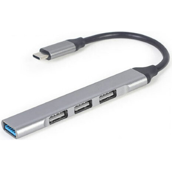 Gembird Usb TYPE-C 4-Port Usb Hub (USB3X1 - USB2X3 PORTS) Silver - (UHB-CM-U3P1U2P3-02)