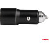 AMiO ��������� �������� ������� ���������� 12/24V Usb + Usb Type C 38W Fast Charge PRO-08 - (02934)