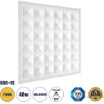 GloboStar Zeus ������� Led Panel 60x60cm 48W 6960lm 120� CRI =86Ra UGR 19 Anti-Glare Shield Diffuser Ac 220-240V IP44 �60 x �60 x �3.3cm - ����� ����� 2700K - Bridgelux High Lumen Chips - Tuv Certified Driver - 5 Years Warranty - (60970)