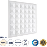 GloboStar Zeus ������� Led Panel 60x60cm 48W 7200lm 120� CRI =86Ra UGR 19 Anti-Glare Shield Diffuser Ac 220-240V IP44 �60 x �60 x �3.3cm - ������ ����� 4500K - Bridgelux High Lumen Chips - Tuv Certified Driver - 5 Years Warranty - (60969)