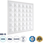 GloboStar Zeus ������� Led Panel 60x60cm 48W 7440lm 120� CRI =86Ra UGR 19 Anti-Glare Shield Diffuser Ac 220-240V IP44 �60 x �60 x �3.3cm - ����� ����� 6000K - Bridgelux High Lumen Chips - Tuv Certified Driver - 5 Years Warranty - (60968)