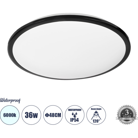 GloboStar Tuffin ���������� ������ Led 36W 4140lm 120� Ac 220-240V ��������� IP54 �48 x �6.5cm ����� ����� 6000K - ����� - Bridgelux Chips - 3 Years Warranty - (60998)