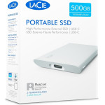 Lacie Ssd EXT. 500GB Portable Type C, Moon Silver - (STKS500400)