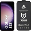 Idol 1991 Tempered Glass Samsung S23 5G S911 6.1'' 9H 0.25mm Titanium Semi Curved Full Glue Ultra Thin BLACK - (5205308328596)