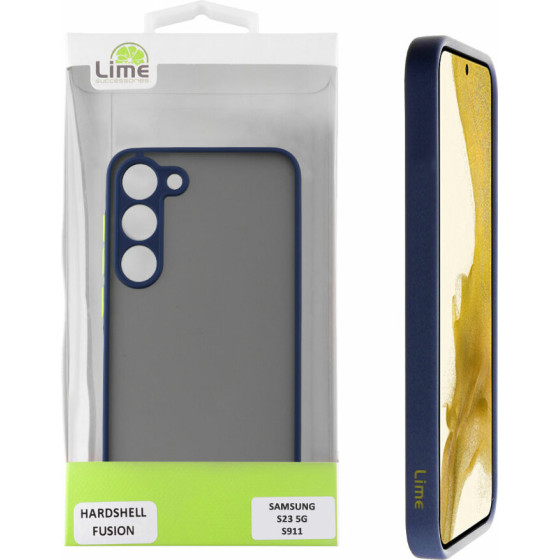 Lime ���� Samsung S23 5G S911 6.1'' Hardshell Fusion Full Camera Protection Blue With Yellow KEYS