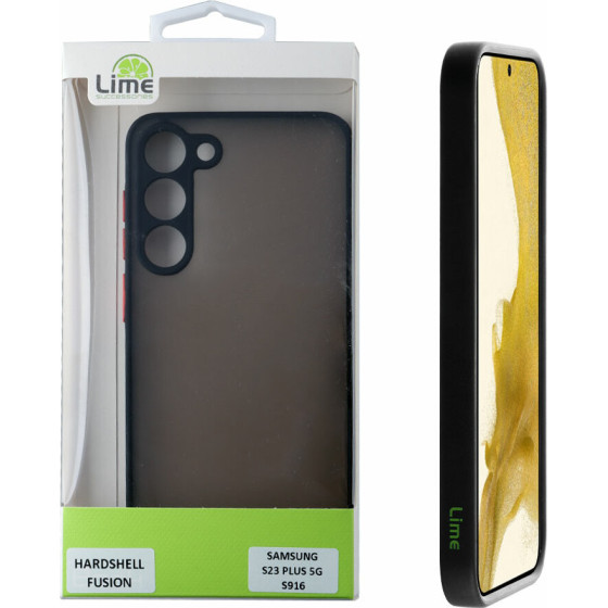 Lime ���� Samsung S23 Plus 5G S916 6.6'' Hardshell Fusion Full Camera Protection Black With Red KEYS