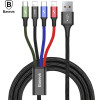 Baseus Rapid Braided Usb To 2x Lightning / Type-C / Micro Usb Cable ��������� 1.2m - (CA1T4-A01)