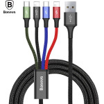 Baseus Rapid Braided Usb To 2x Lightning / Type-C / Micro Usb Cable ��������� 1.2m - (CA1T4-A01)