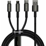 Baseus Tungsten Gold Braided Usb To Type-C / Lightning / Micro Usb Cable 3.5A ����� 1.5m - (CAMLTWJ-01)