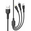 XO 2.4A Rock Series 3 In 1 Data Cable Black - (XO NB230)