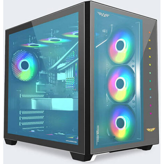 Armaggeddon Gaming Pc Case Full Atx Tessaraxx Core 12 Air Black - (CORE12AIRB)