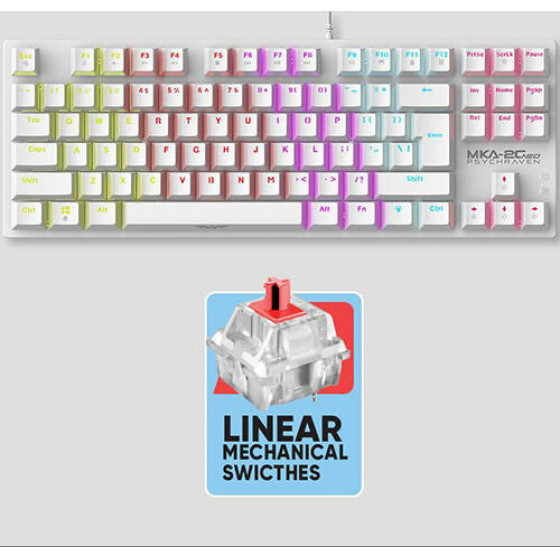 Armaggeddon Mechanical Keyboard MKA-2C Neo White Linear Red Switch - (MKA-2C-NWL)