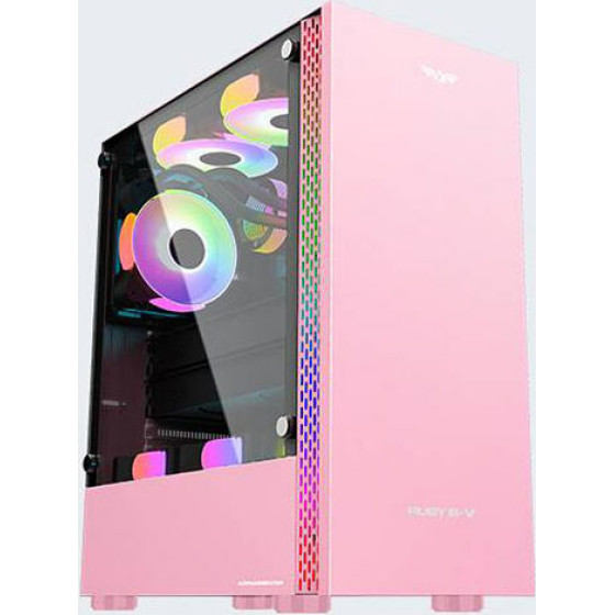 Armaggeddon Ruby B-V Atx Gaming Pc Case Pink - (RUBY-BV)