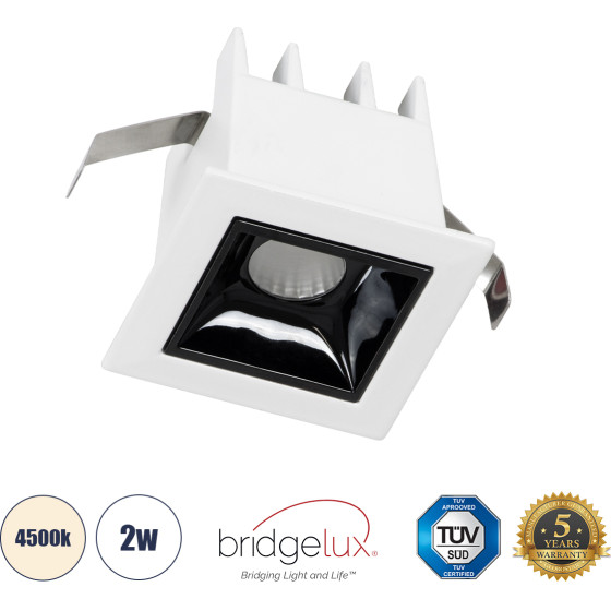 GloboStar Luminar Superior Led Spot Downlight Trimless 2W 280lm 36� Ac 220-240V IP20 �4.3 x �4.3 x �4.5cm - ����� �� ����� �������� - ������ ����� 4500K - Bridgelux High Lumen Chip Gen2 - Tuv Certified Driver - 5 Years Warranty - (60314