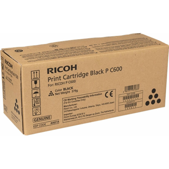 Ricoh Toner Copier P C600 Black - 15k Pgs - (408314)