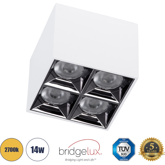 GloboStar Luminar Superior ����������� Led Spot Downlight Trimless 14W 1890lm 36� Ac 220-240V IP20 �8.2 x �8.2 x �6.6cm - ����� �� �������� ������� - ����� ����� 2700K - Bridgelux High Lumen Chip Gen2 - Tuv - 5 Years Warranty - (60335)