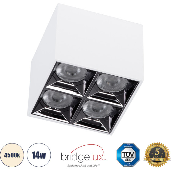 GloboStar Luminar Superior ����������� Led Spot Downlight Trimless 14W 1960lm 36� Ac 220-240V IP20 �8.2 x �8.2 x �6.6cm - ����� �� �������� ������� - ������ ����� 4500K - Bridgelux High Lumen Chip Gen2 - Tuv - 5 Years Warranty - (60334)