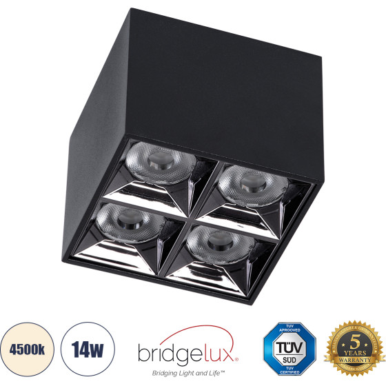 GloboStar Luminar Superior ����������� Led Spot Downlight Trimless 14W 1960lm 36� Ac 220-240V IP20 �8.2 x �8.2 x �6.6cm - ����� �� �������� ������� - ������ ����� 4500K - Bridgelux High Lumen Chip Gen2 - Tuv - 5 Years Warranty - (60332)