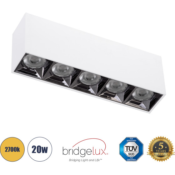 GloboStar Luminar Superior ����������� Led Spot Downlight Trimless 20W 2700lm 36� Ac 220-240V IP20 �19.5 x �4.2 x �6.6cm - ����� �� �������� ������� - ����� ����� 2700K - Bridgelux High Lumen Chip Gen2 - Tuv - 5 Years Warranty - (60331)
