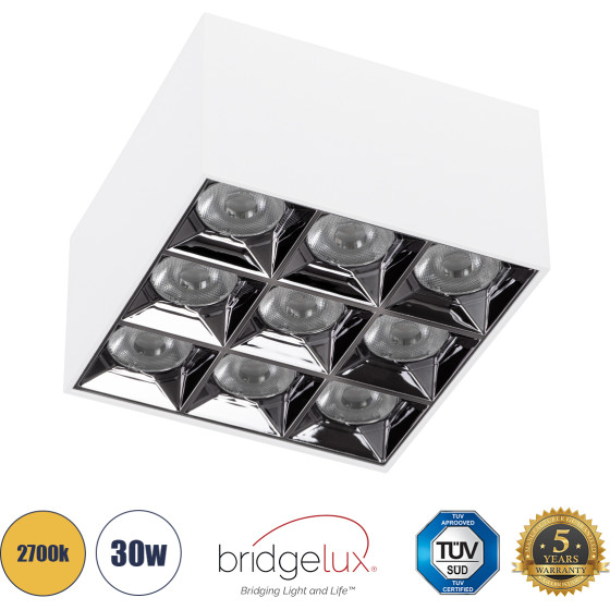 GloboStar Luminar Superior ����������� Led Spot Downlight Trimless 30W 4050lm 36� Ac 220-240V IP20 �12 x �12 x �6.6cm - ����� �� �������� ������� - ����� ����� 2700K - Bridgelux High Lumen Chip Gen2 - Tuv - 5 Years Warranty - (60339)
