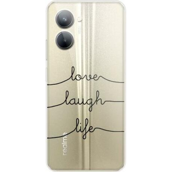 iNOS ���� Tpu Realme C33 Art Theme Love-Laugh-Life - (5205598162658)