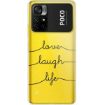 iNOS ���� Tpu Xiaomi Poco M4 Pro 5G / Redmi Note 11S 5G Art Theme Love-Laugh-Life - (5205598162689)