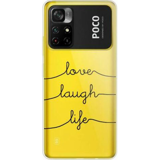 iNOS ���� Tpu Xiaomi Poco M4 Pro 5G / Redmi Note 11S 5G Art Theme Love-Laugh-Life - (5205598162689)
