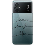 iNOS ���� Tpu Xiaomi Poco M5 Art Theme Love-Laugh-Life - (5205598162696)