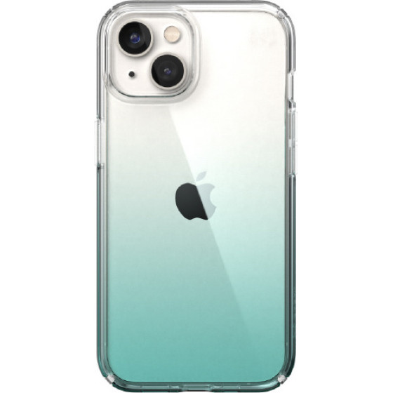 SPECK IPHONE 14 CASE (150064-9594) PRESIDIO PERFECT CLEAR OMBRE (CLEAR/FANTASY TEAL FADE)