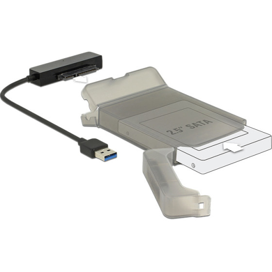 DeLock ���������� Usb �� Sata �� ���� ��� 2.5'' HDD/SSD, 6GBps - (62742)